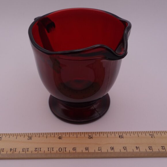 Red Glass Sugar Bowl and Milk Jug Set - Picture 16 of 16